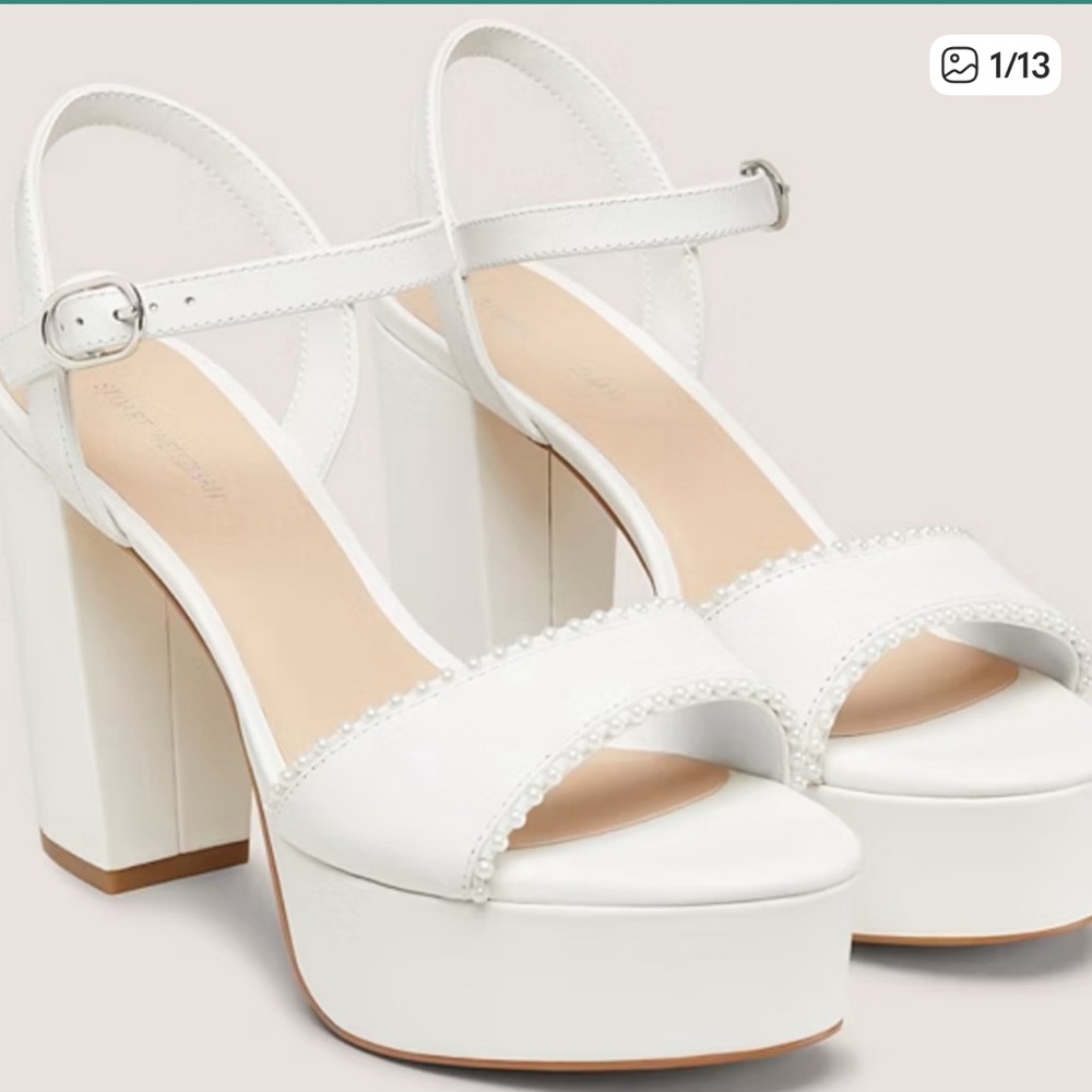 Stuart Weitzman White Platform Heels